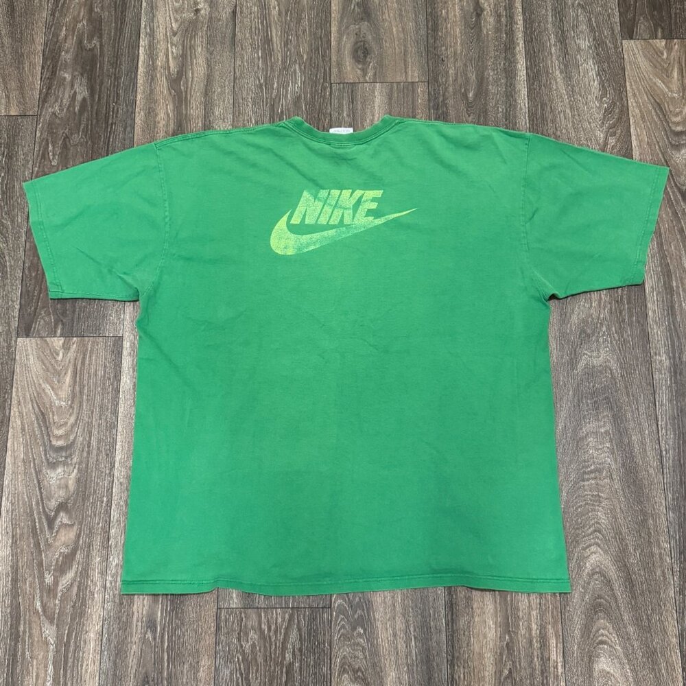 VTG Nike Shirt Men's XXL Green Faded Distressed Logo Swoosh Gray Tag Y2K 00s